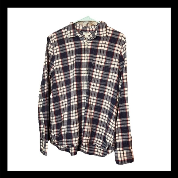 J. Crew 100% Cotton Long Sleeve Quarter‎ Button Down Plaid Women's Shirt Medium - Picture 1 of 7